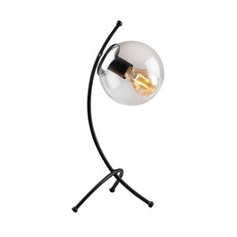 Opviq Yay - 5015 Lámpara de Mesa Negra con Tapa de Cristal